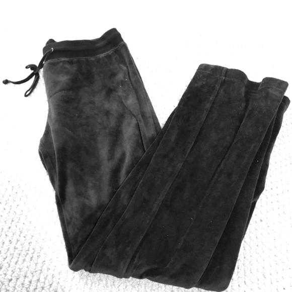 GAP black velvet cotton pants XS soft stretchy waist short length vintage EUC - Picture 2 of 6
